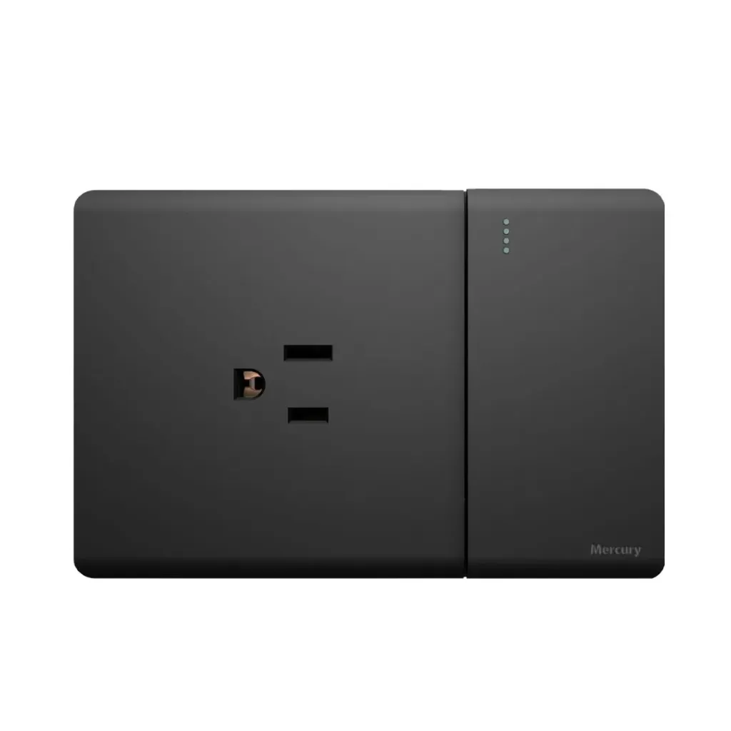 [3887] INTERRUPTOR + TOMA MERCURY L/INFINITY BLACK(ETI268)