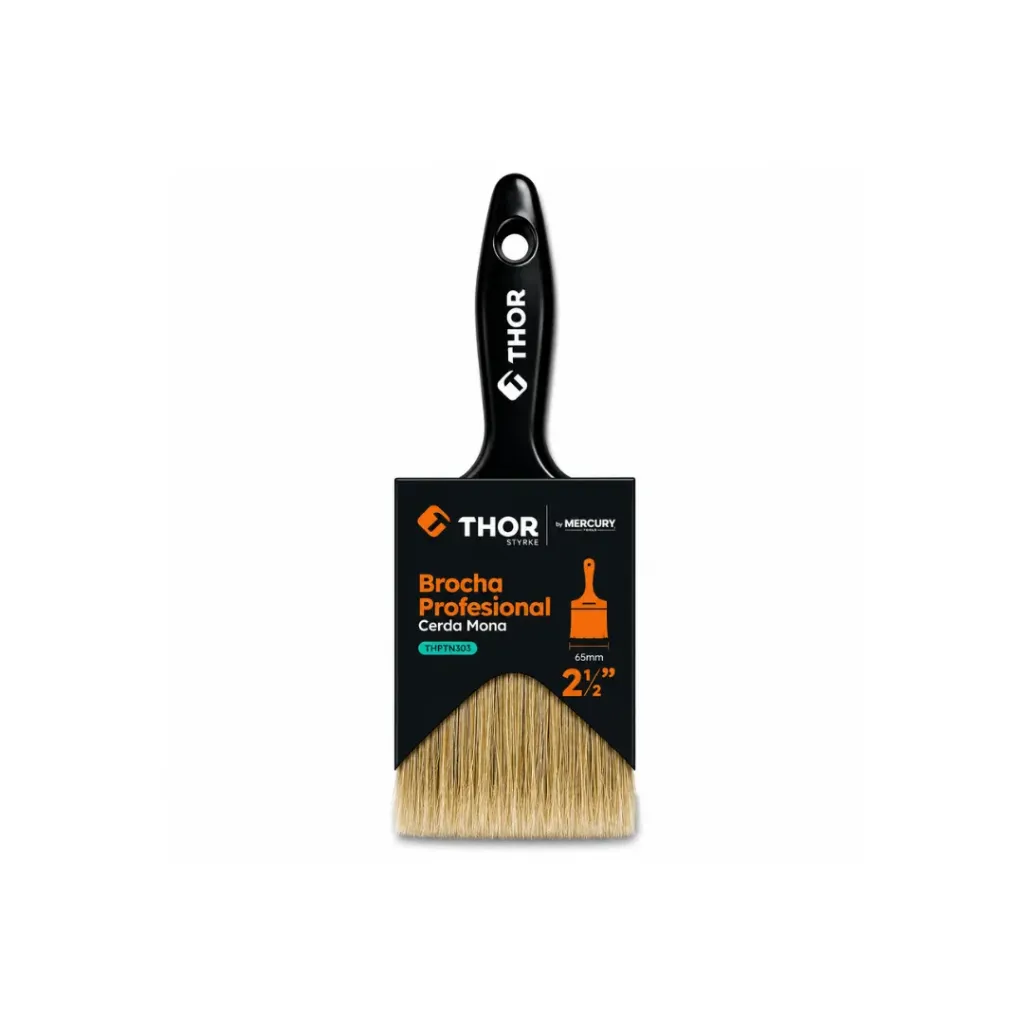 BROCHA BASIC CERDA MONA 2 1/2'' MANGO PLÁSTICO THOR(THPIN303)
