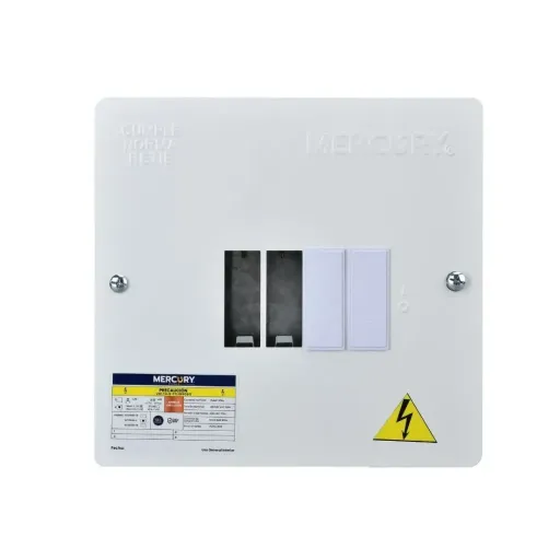 [3961] TABLERO BIMETALICO MONOFASICO PROMAX 4P TAPA LISA METALICA MERCURY(EBM114)