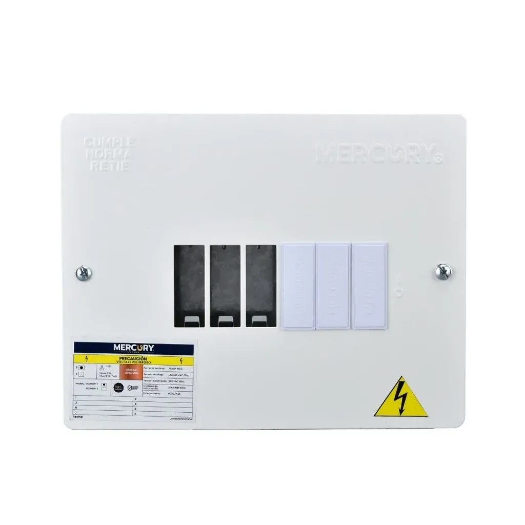 [3962] TABLERO BIMETALICO MONOFASICO PROMAX 6P TAPA LISA METALICA MERCURY(EBM115)
