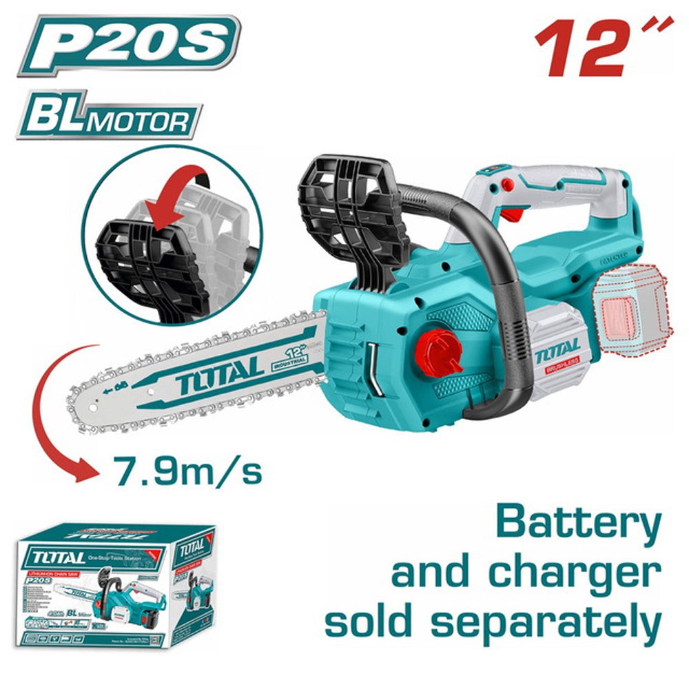 MOTOSIERRA INALAMBRICA 12 20V INDUSTRIAL BATERIA Y CARGADO NO INCLUIDO TOTAL (TGSLI20128)