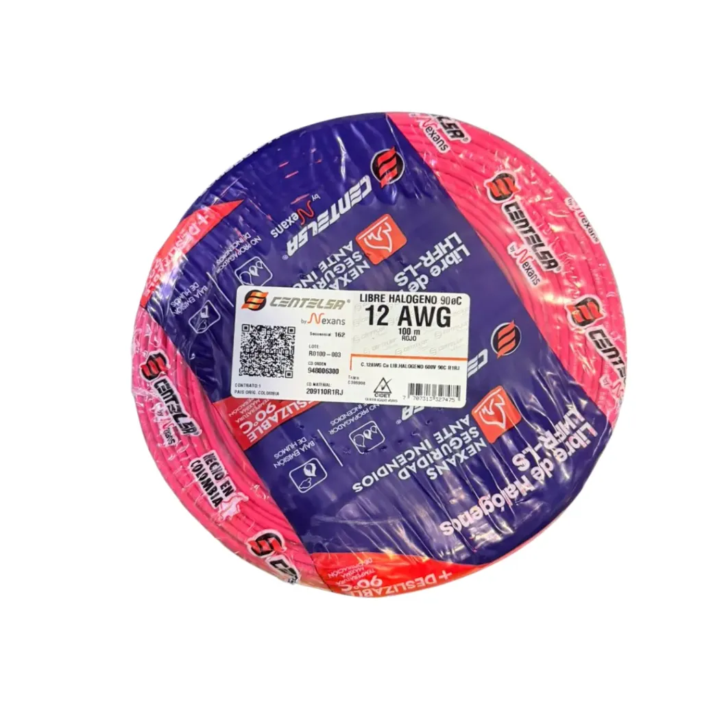 [4029] CABLE 7 HILOS #12 ROJO  CENTELSA ROLLO X100MTS LIBRE DE HALOGENO(209110R1RJ)