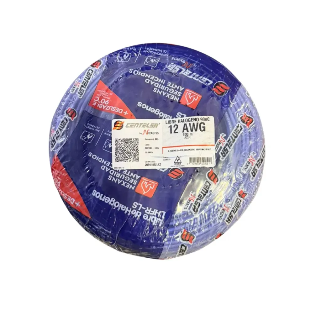 CABLE 7 HILOS #12 AZUL   CENTELSA ROLLO X100MTS LIBRE DE HALOGENO(209110RL1AZ)