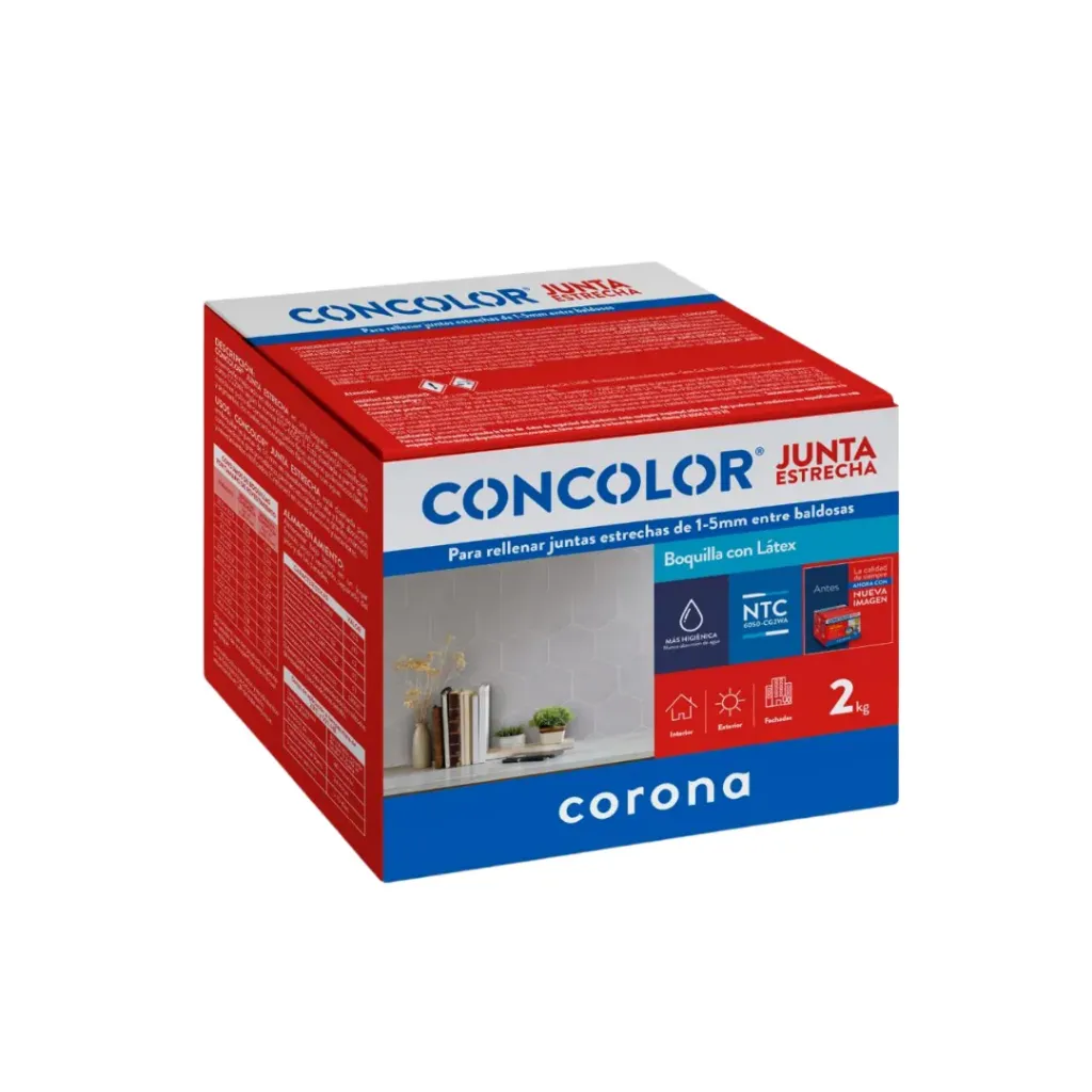 [4165] CONCOLOR JUNTA ESTRECHA ANTIHONGOS  SUPER BLANCO X 2KG CORONA(993051011)
