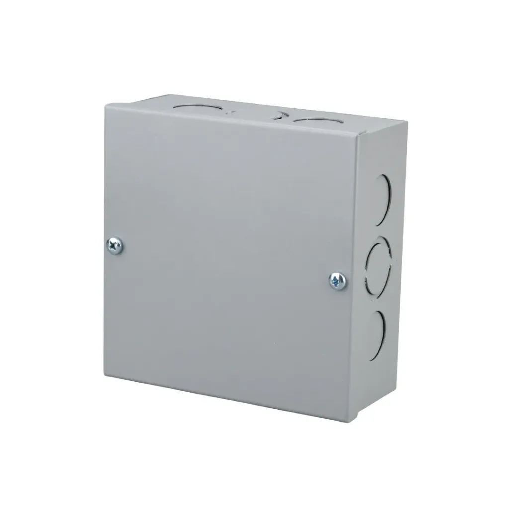 [4208] CAJA METALICA DE EMPALME 12X12X5 TAPA LISA MERCURY(EBM124)