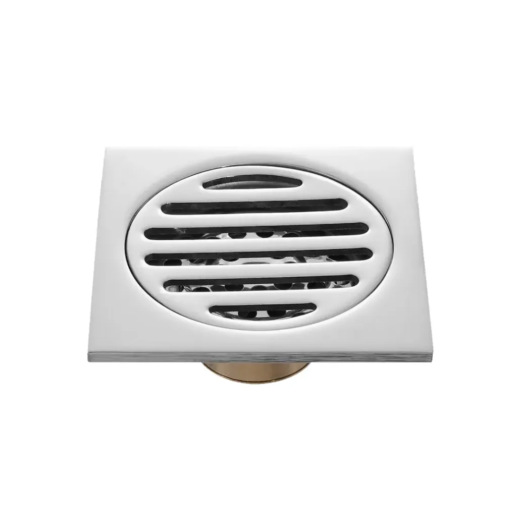 [4256] REJILLA LUJO PISO CUADRADA ANTIOLOR CROMO 4” / 10 X 10 CM(VQARJ002)