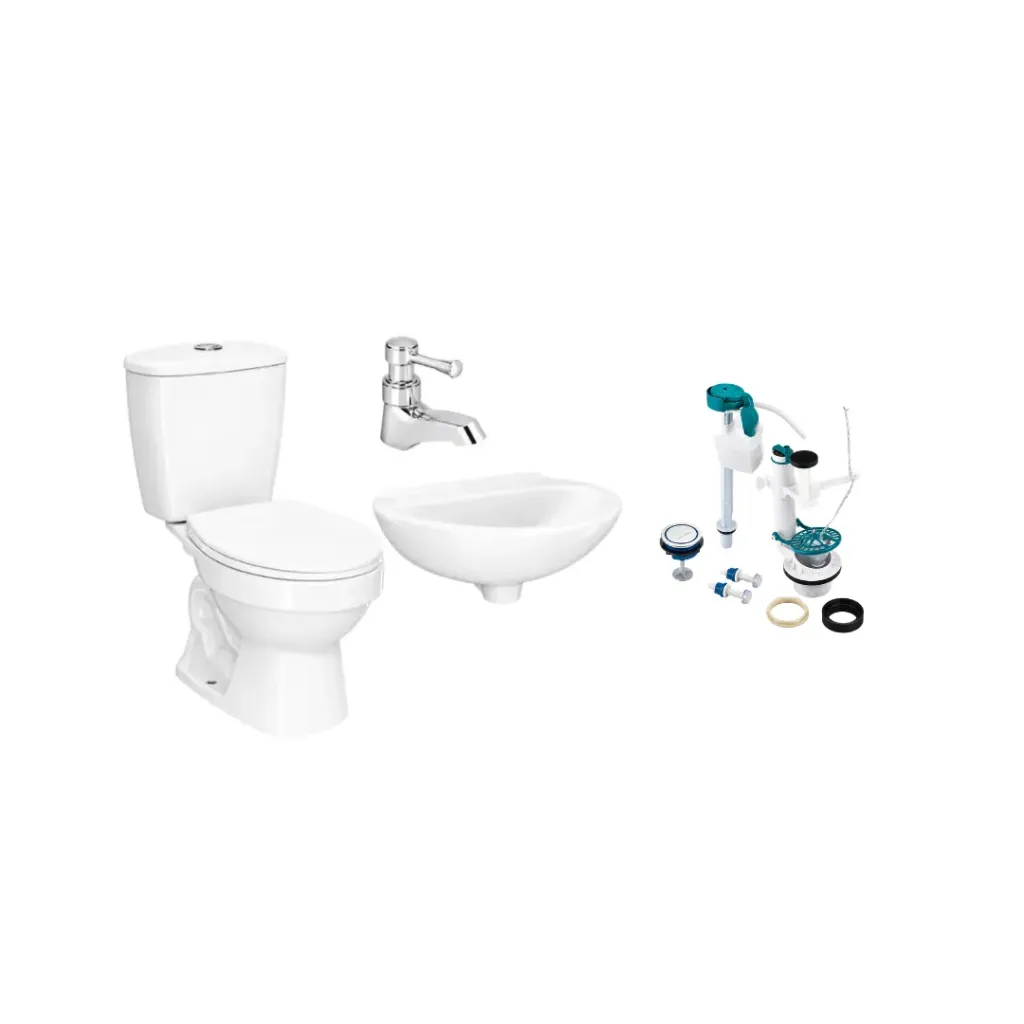 [4367] COMBO SANITARIO LAGUNA CON LAVAMANOS SIN PEDESTAL BLANCO CORONA(326311001)