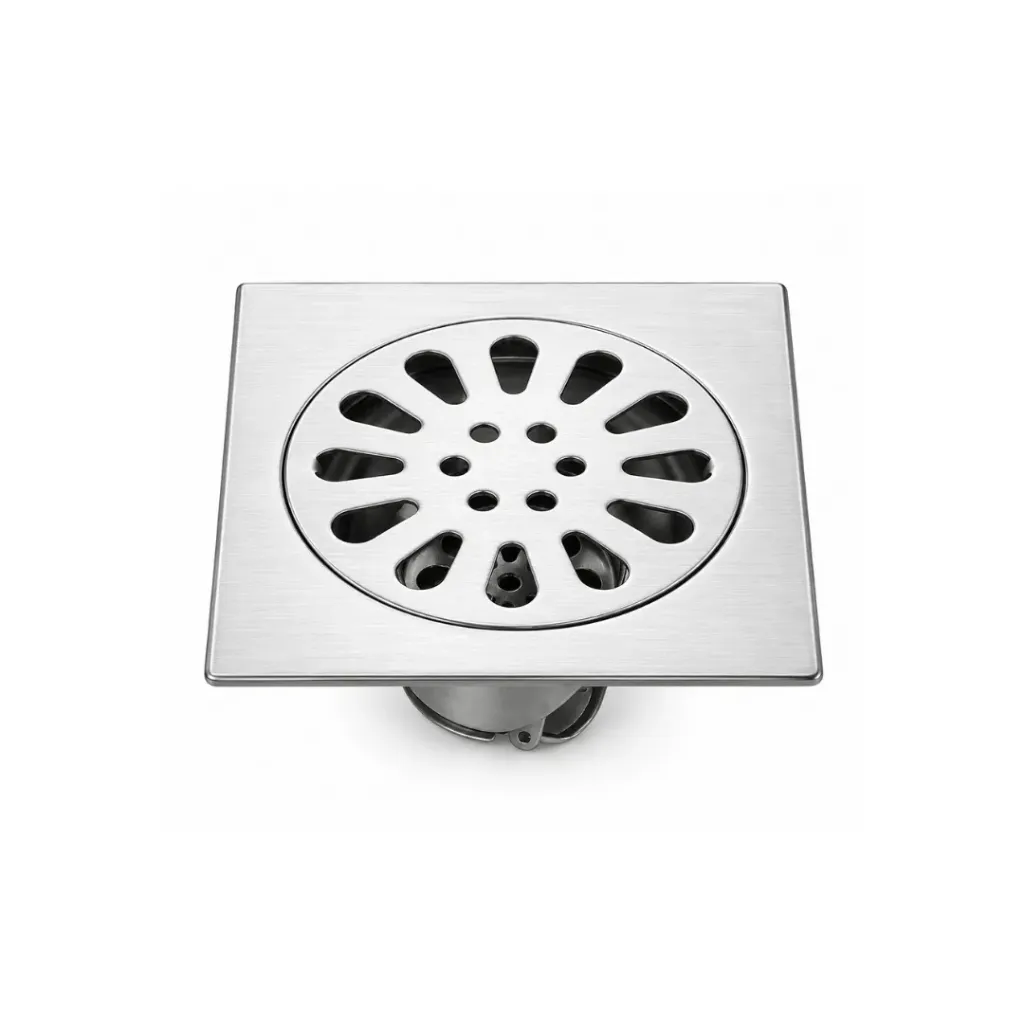 [4399] REJILLA PISO CUADRADA ANTIOLOR INOX 4"/10X10CM VALQUA(VQARJ001)