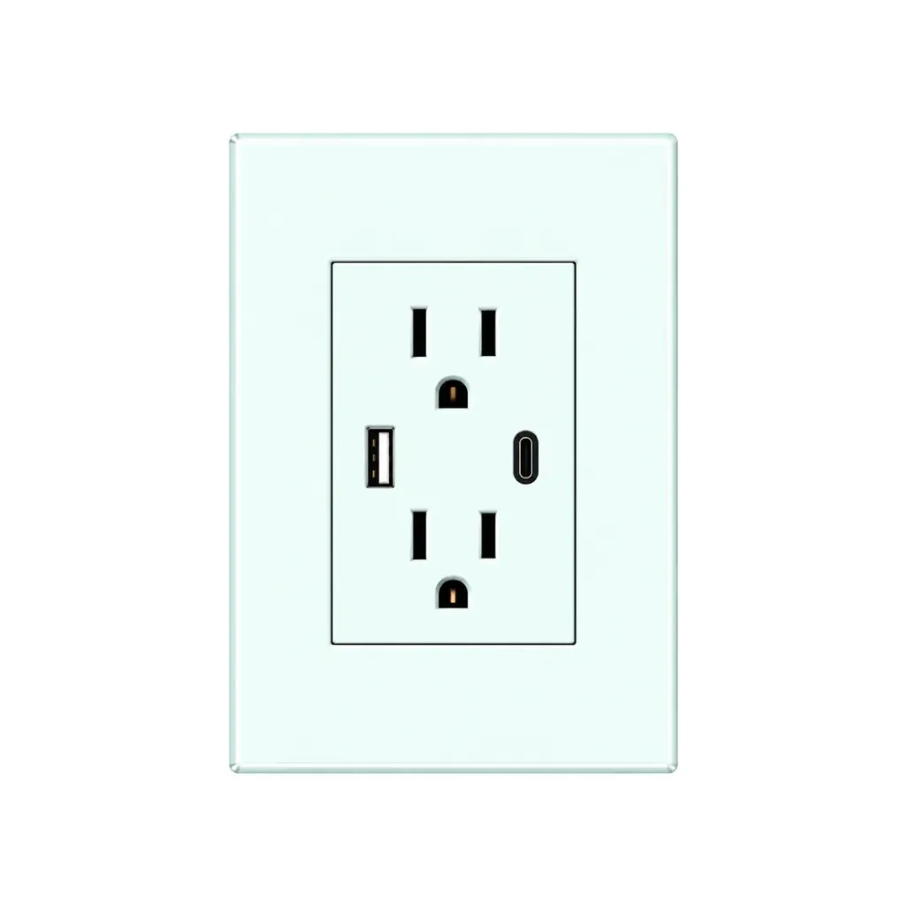 [4404] TOMA DOBLE POLO A TIERRA +USB X2 WHITE LUXURY(ETI98)