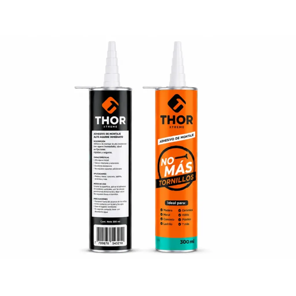 [4410] ADHESIVO DE MONTAJE NO + TORNILLOS 300ML TUBO PLASTICO THOR(THSEL505)