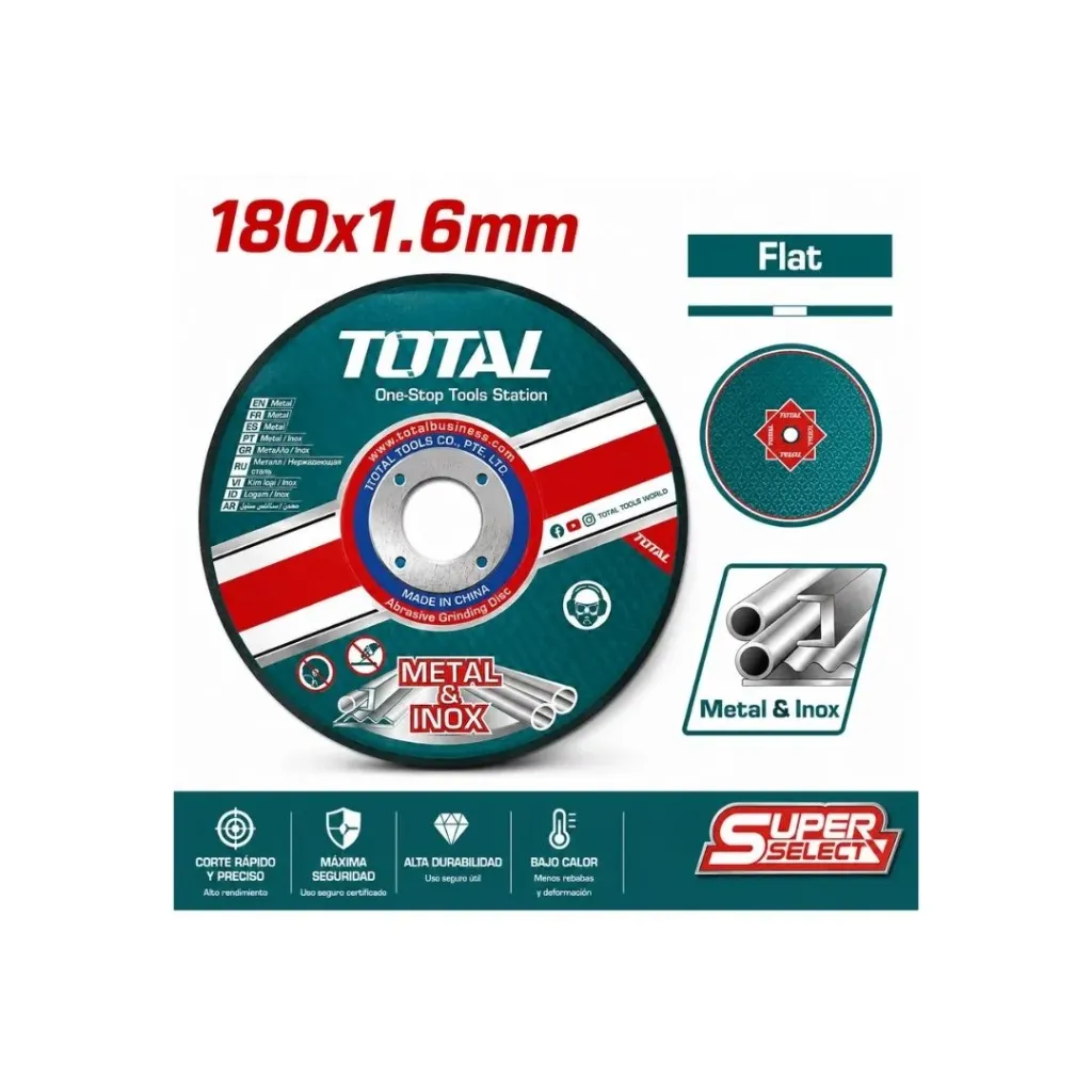 [4447] DISCO CORTE METAL/ACERO INOXIDABLE 7" CENTRO PLANO SUPER TOTAL (TAC2161801)