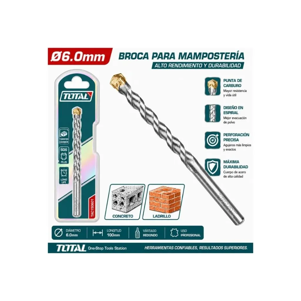 [4452] BROCA MURO 1/4 X 4" INDUSTRIAL SUPER TOTAL (UTAC2601041)