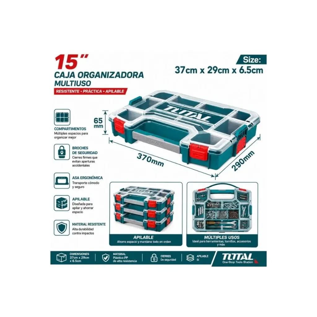 [4454] CAJA ORGANIZADORA 15" SUPER TOTAL (TPBX1151)