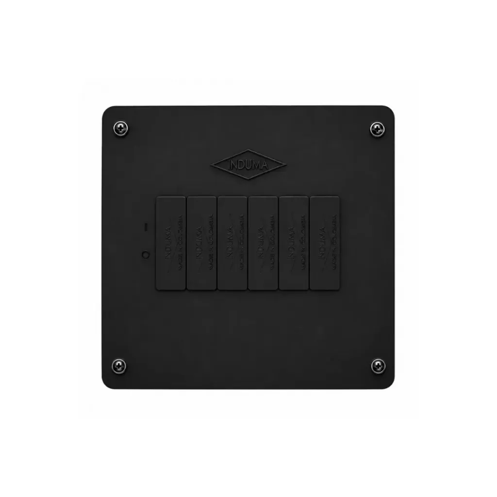 [4467] TABLERO MONOFASICO 6 CIRCUITOS SLIM BASE GALV TAPA NEGRA INDUMA(T1205-0056)