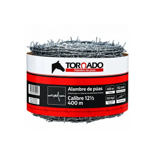 [4534] ALAMBRE DE PUAS TORNADO CALIBRE 12.5X400 MTS(5605125400)