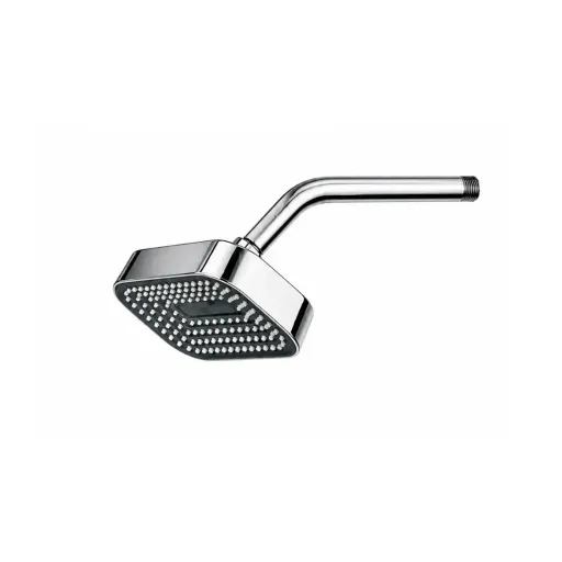 [4539] DUCHA CUADRADA 13X13 Cm - 5'' PLAST + BRAZO CORTO 15 Cm CROMO VALQUA(VQAR029)