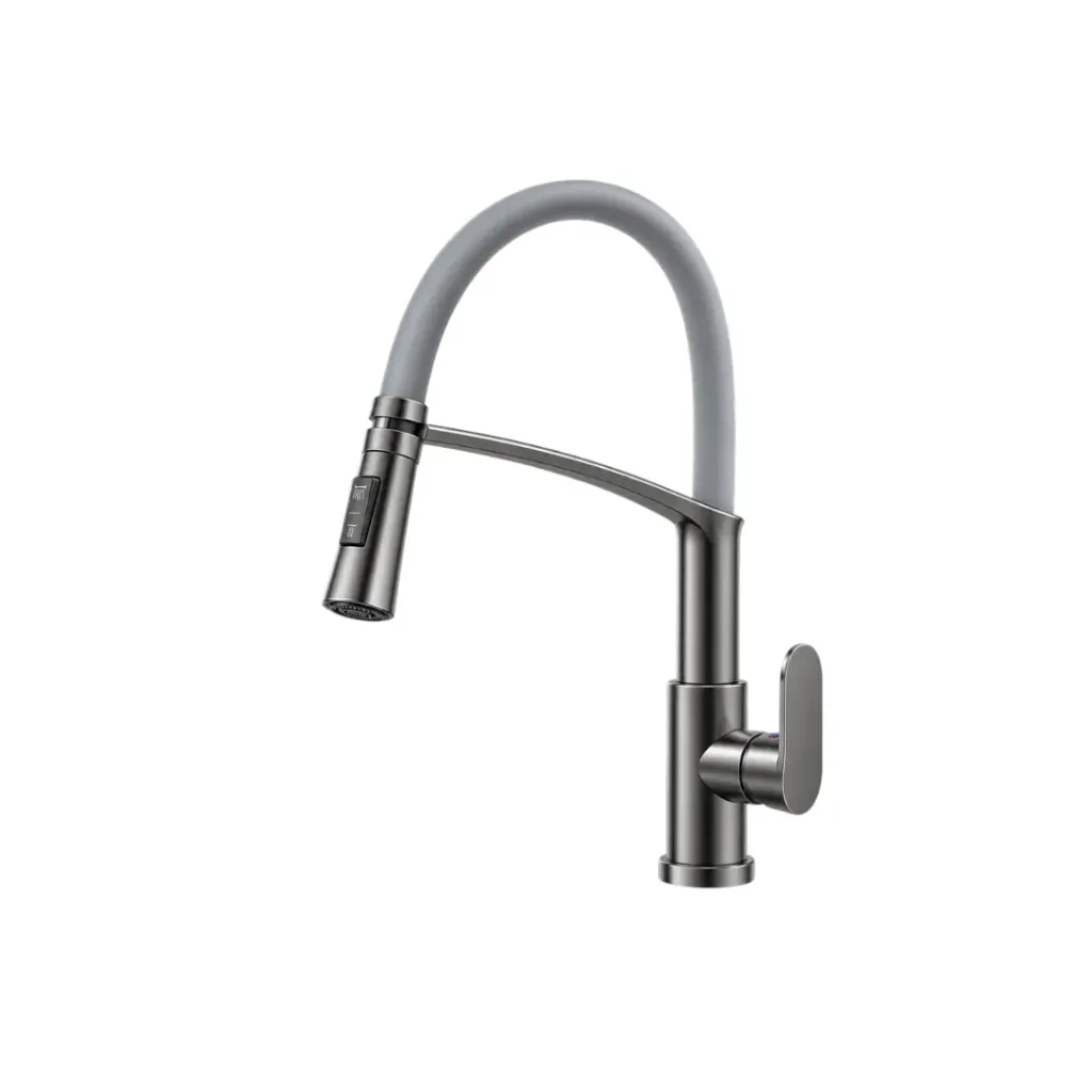 LLAVE LAVAPLATOS MONOCONTROL CUELLO FLEXIBLE GARDA GRIS VALQUA(VQAHLPM014)
