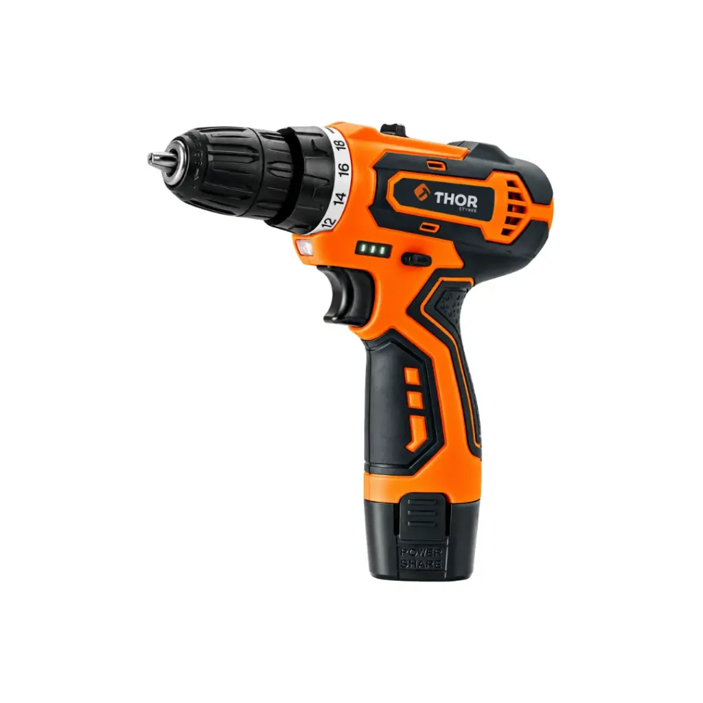 TALADRO ATORNILLADOR INALAMBRICO 3/8" -10 MM 12V - 1350 RPM - 19/21N.M THOR(THPT12)