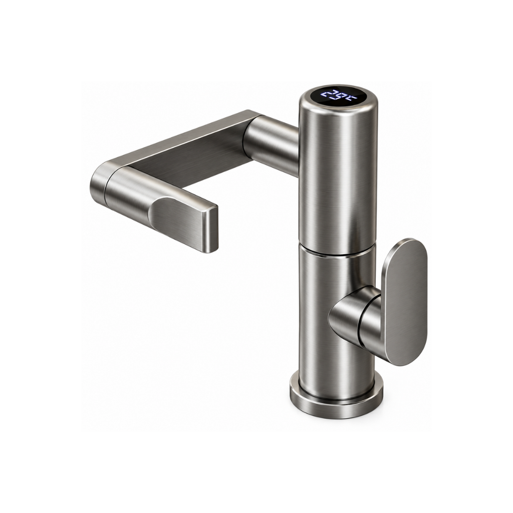 LLAVE LAVAMANOS MONOCONTROL MEDIO SOLID TECH ALUMINIO GRIS VALQUA(VQAHLVM009)