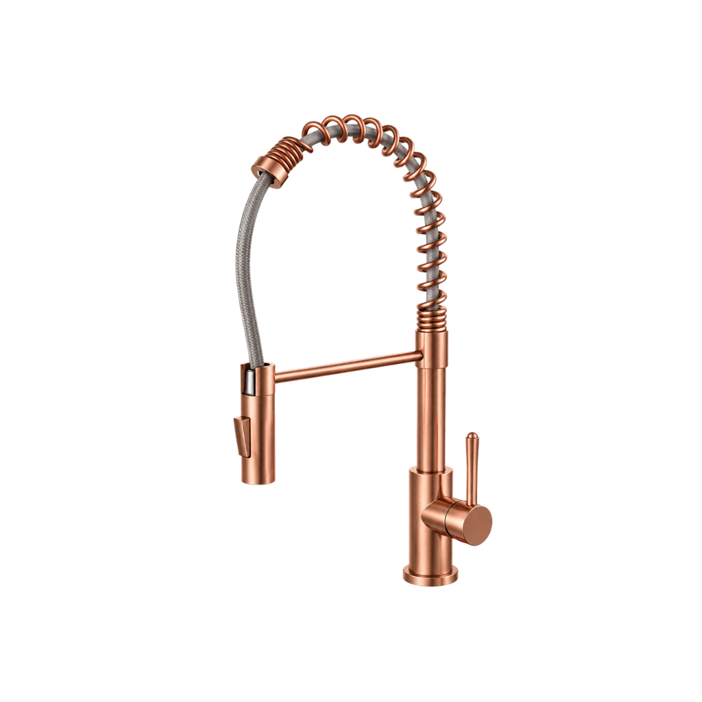 LLAVE LAVAPLATOS MONOCONTROL CUELLO RESORTE INDARA ORO ROSA SOVRANO(SVR1213)