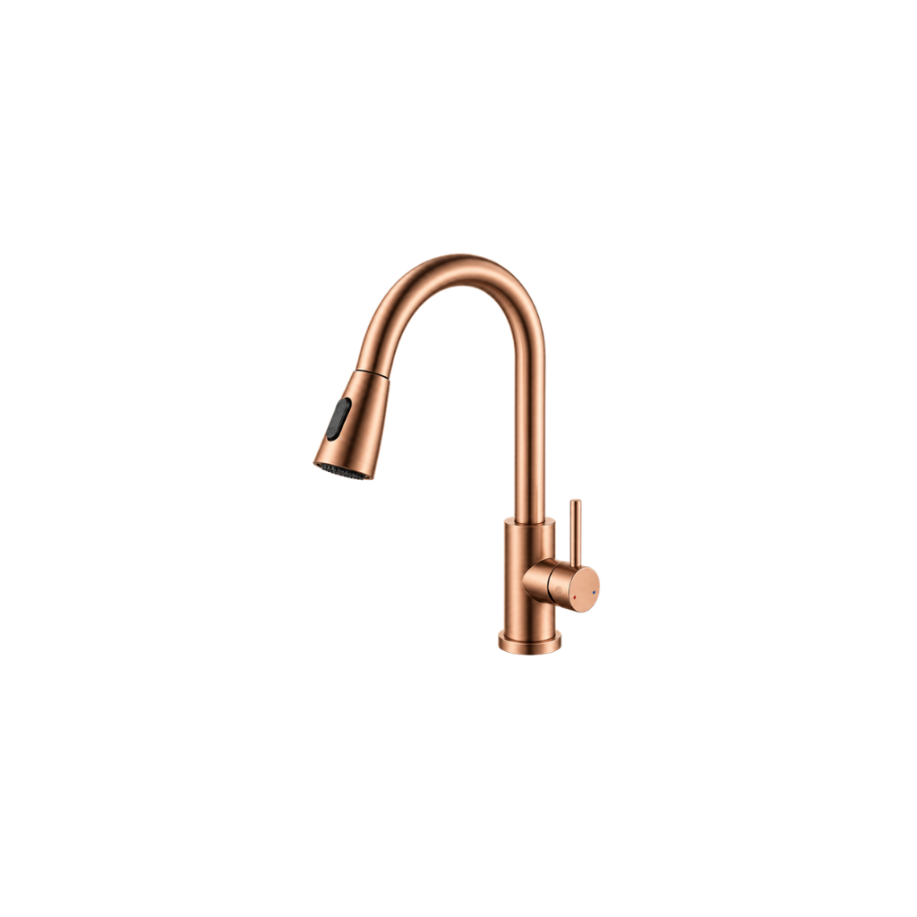 LLAVE LAVAPLATOS MONOCONTROL ROCIADOR TACCHINO ORO ROSA TEXTURIZADO SOVRANO(SVR1048)
