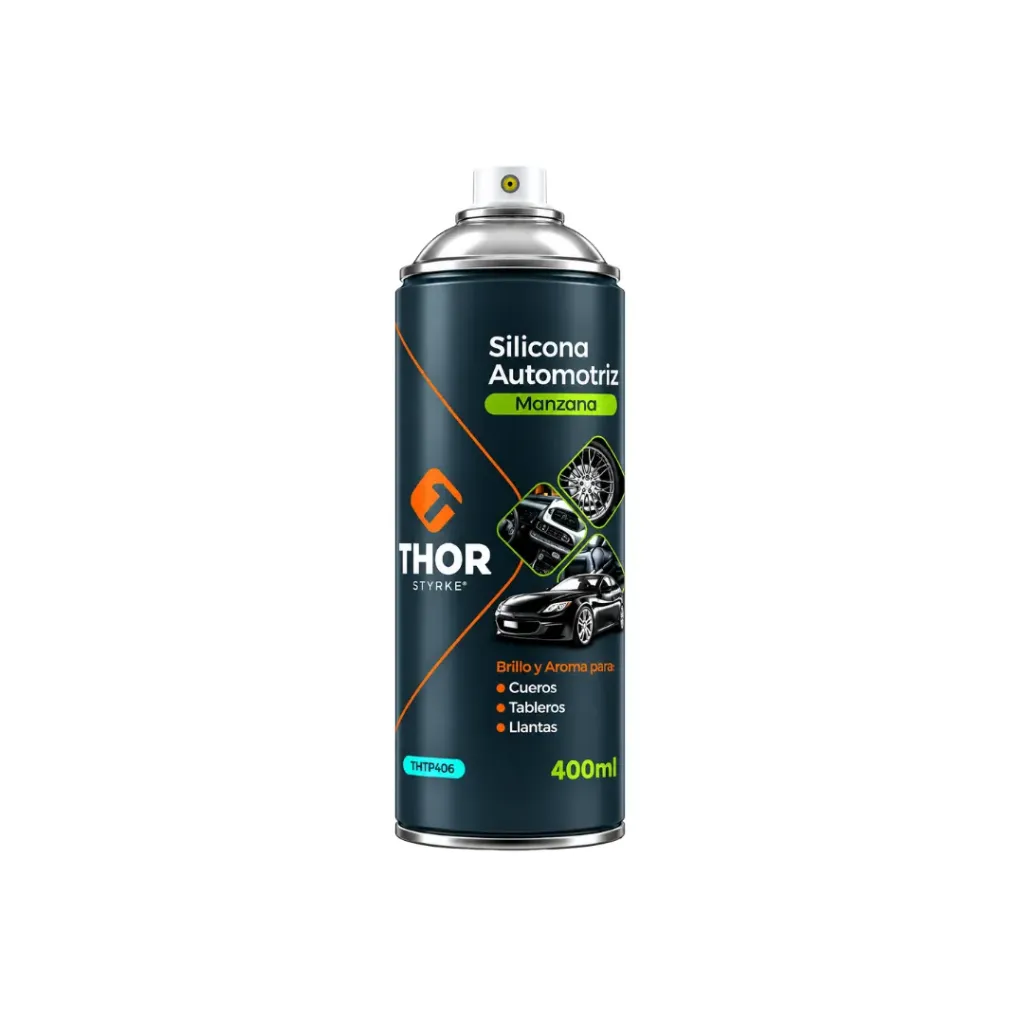 [1185] SILICONA EN AEROSOL 400ML AROMA MANZANA THOR(THSIL701)