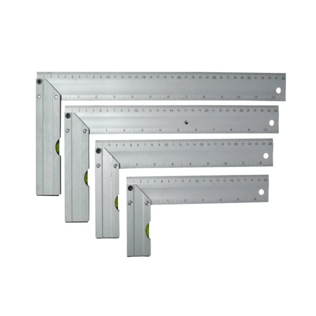 [3340] ESCUADRA # 16 ALUMINIO GRIS FINA 40 CM CON NIVEL (LJ-40)