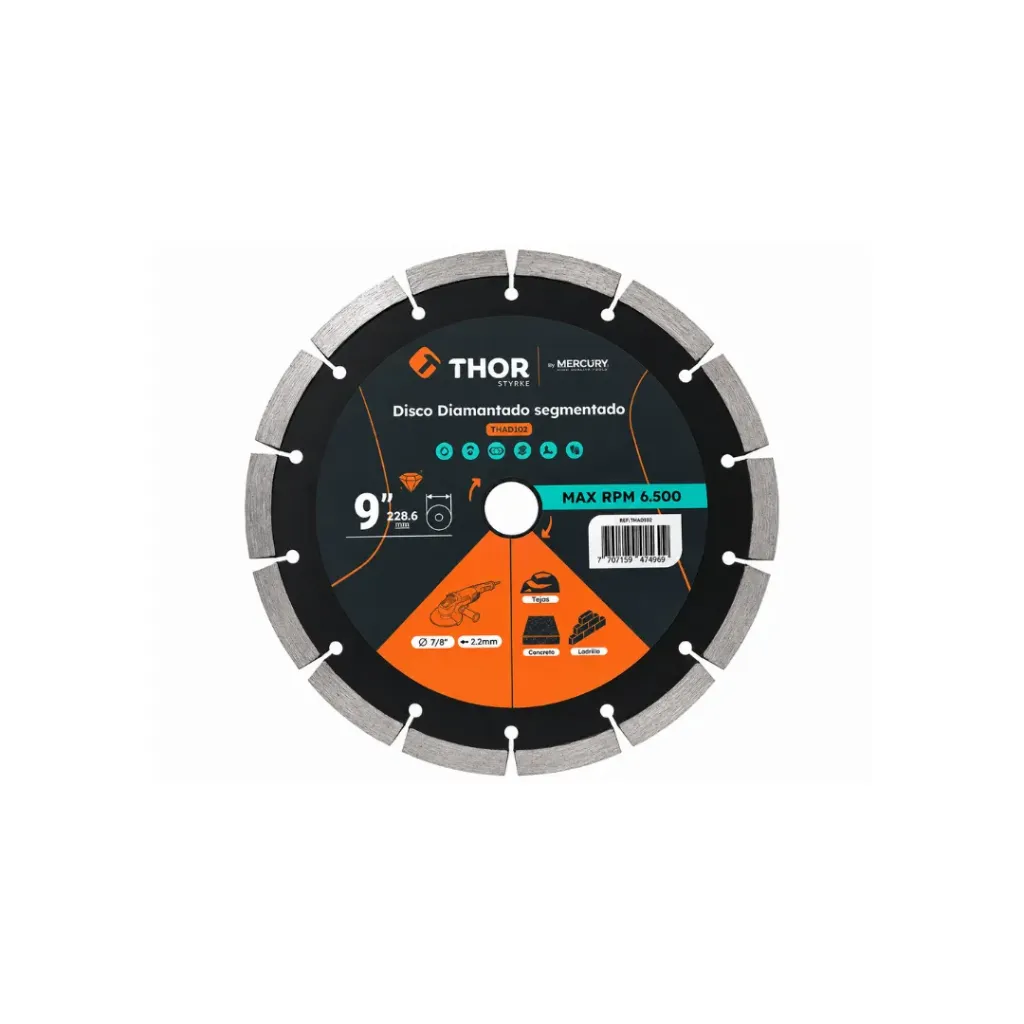 [349] DISCO DIAMANTADO SEGMENTADO 9" X7/8" THOR(THAB102)
