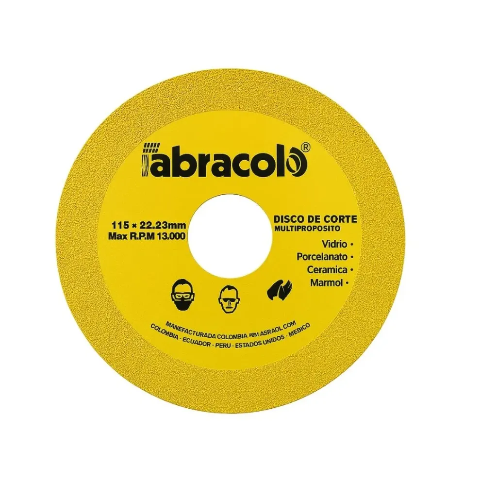 [3444] DISCO CORTE  41/2 VIDRIO Y CERAMICA ABRACOL MULTIPROPOSITO AMARILLO (SEDIDCH00062)
