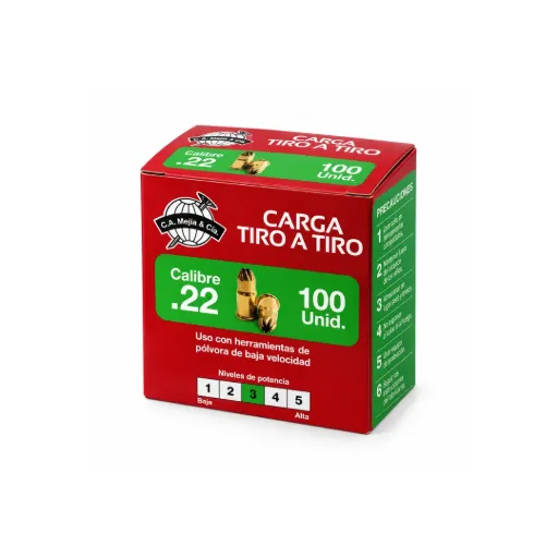 [2587] CARGA TIRO A TIRO CALIBRE 22 NIVEL 3 PLEGADIZA X 100UND (5256CAR001)